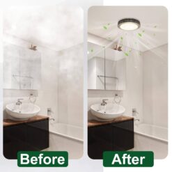 Akicon Bathroom Exhaust Fan Light, 80 CFM 2-Sones, 15-Watt Dimmable 3000K/4000K/5500K 3CCT LED Light (Brushed Nickel)