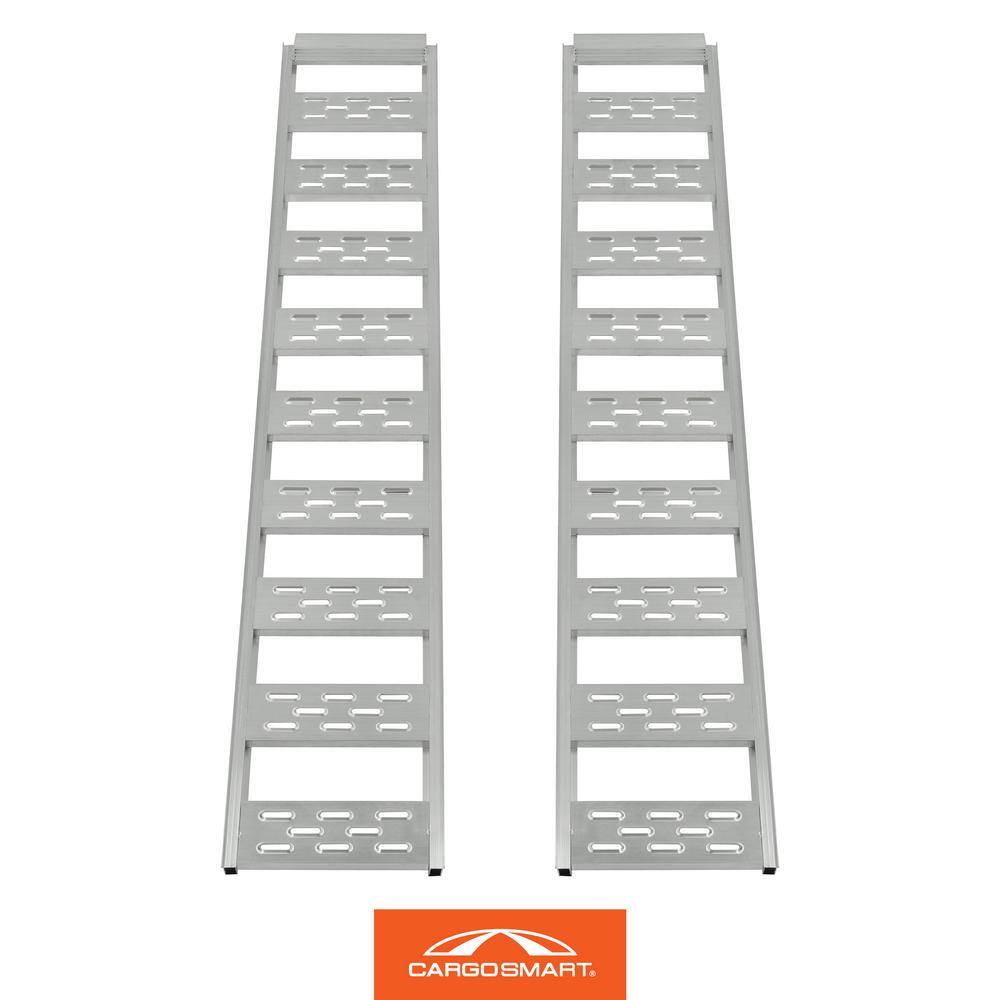 CargoSmart 12 in. W x 78 in. L 1250 lbs. Capacity Aluminum Straight Fixed Truck Loading Ramp with Treads (Includes 2 Ramps)