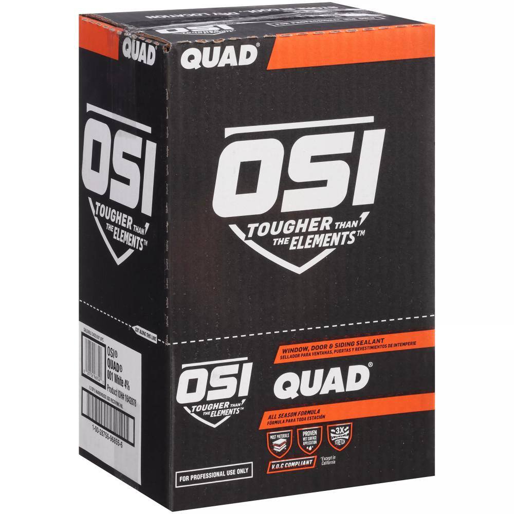OSI QUAD Advanced 10 oz. Clear #000 Exterior, Window, Door, and Siding Caulk Sealant (12-pack)