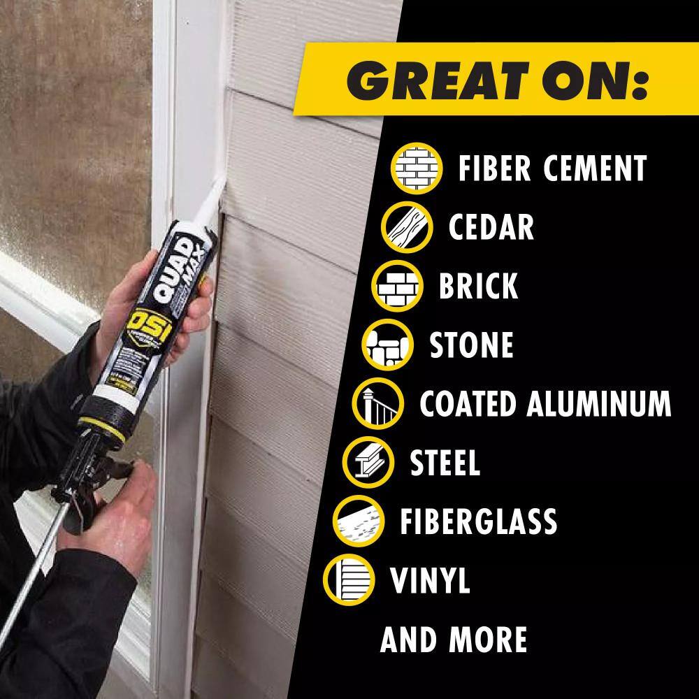 OSI QUAD Max 9.5 fl. oz. Clear #000 Exterior, Window, Door, and Siding Caulk Sealant (12-pack)