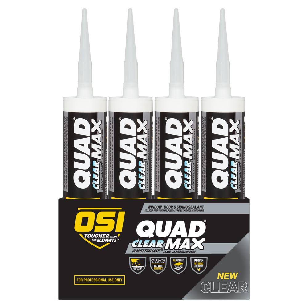 OSI QUAD Max 9.5 fl. oz. Clear #000 Exterior, Window, Door, and Siding Caulk Sealant (12-pack)