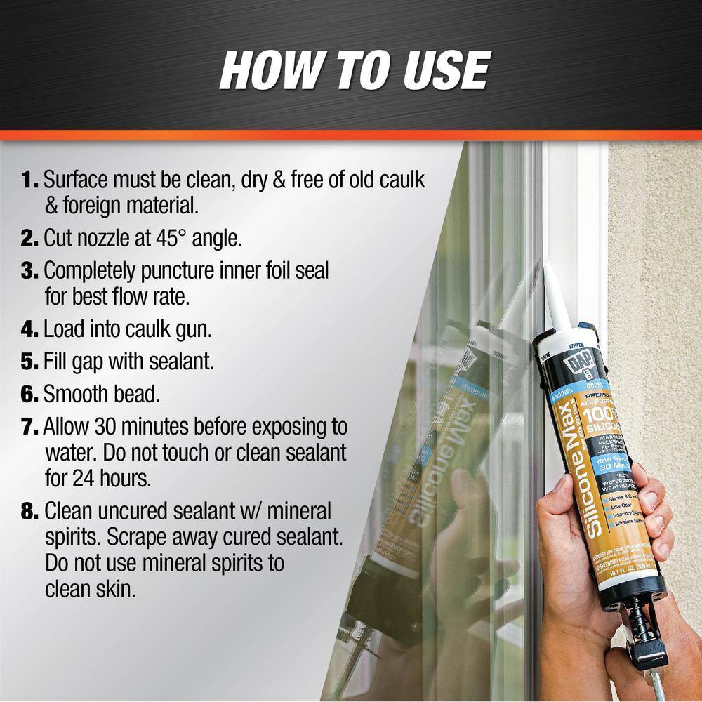DAP Silicone Max 2.8 oz. Clear Premium Window, Door and Siding Silicone Sealant (12-Pack)