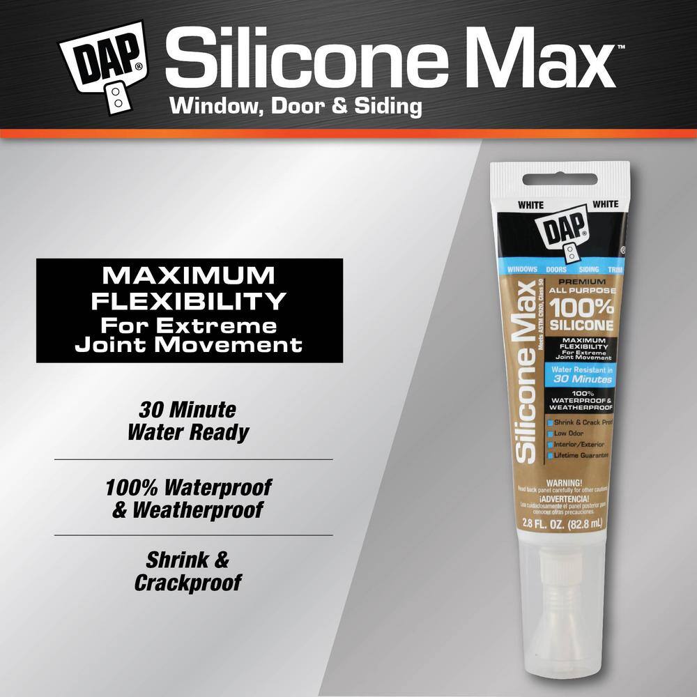DAP Silicone Max 2.8 oz. Clear Premium Window, Door and Siding Silicone Sealant (12-Pack)