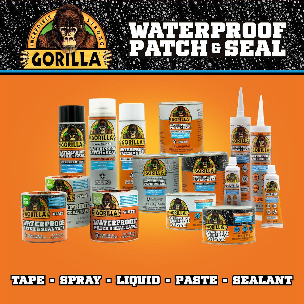 Gorilla 10 oz. Waterproof Caulk and Seal 100% Silicone Sealant Clear ( 12-Pack)