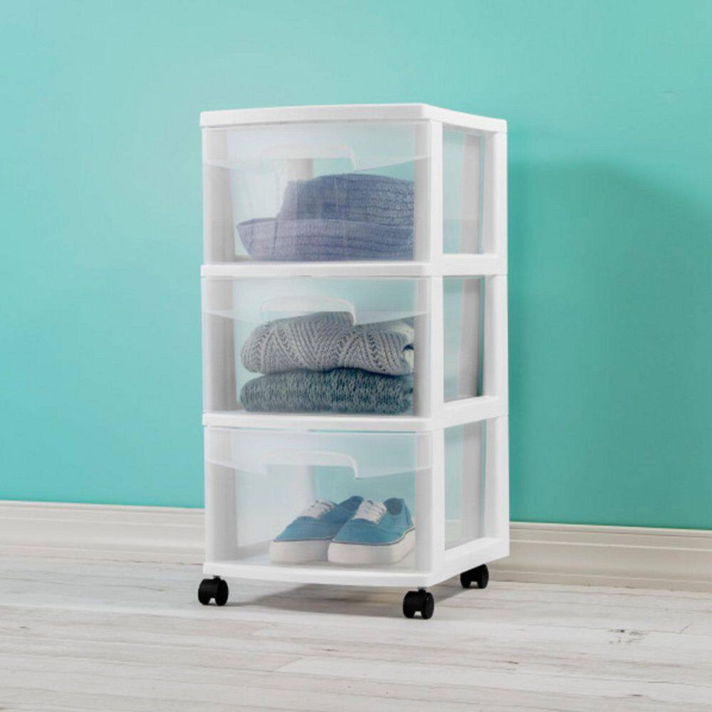 Sterilite Ultra 3 Drawer Plastic Rolling Storage Container (2-Pack)