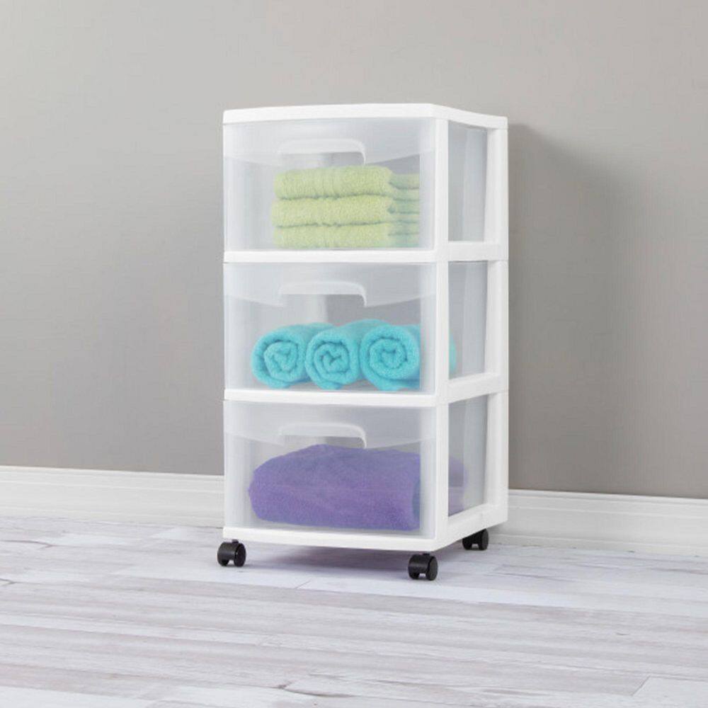 Sterilite Ultra 3 Drawer Plastic Rolling Storage Container (2-Pack)