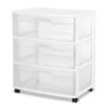 Sterilite 13.25 in. W x 7 in. H x 19.12 in. D Clear Stackable Pull-Out Plastic 3-Drawer Storage (3-Pack)