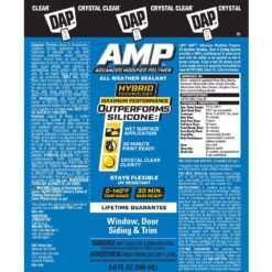 DAP AMP Advanced Modified 9 oz. Crystal Clear Polymer All Weather Window, Door and Siding Sealant (12-Pack)