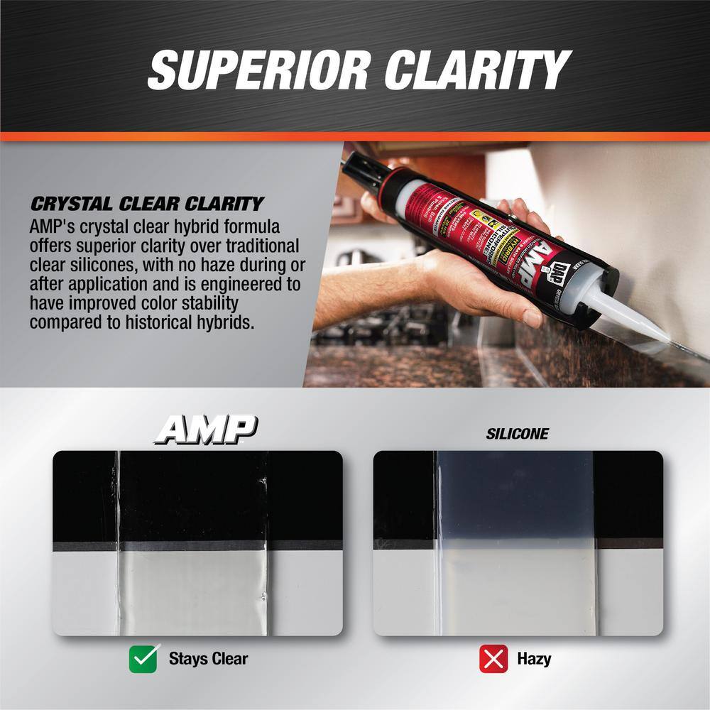 DAP AMP Advanced Modified 9 oz. Crystal Clear Polymer All Weather Window, Door and Siding Sealant (12-Pack)