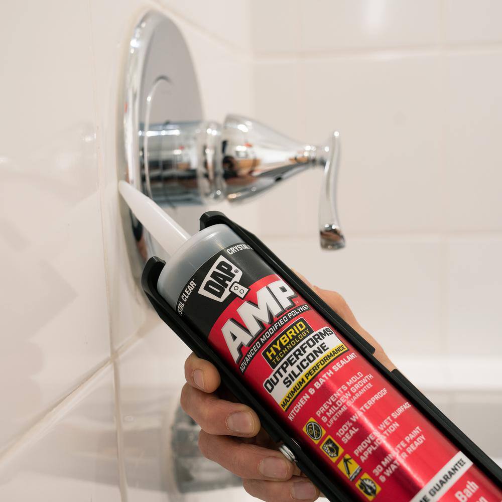 DAP AMP Advanced Modified 9 oz. Crystal Clear Polymer Kitchen and Bathroom Sealant (12-Pack)