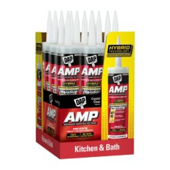 DAP AMP Advanced Modified 9 oz. Crystal Clear Polymer Kitchen and Bathroom Sealant (12-Pack)