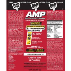 DAP AMP Advanced Modified 9 oz. Crystal Clear Polymer Kitchen and Bathroom Sealant (12-Pack)