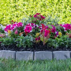 Vigoro Decorative Faux Stone 90 ft. x 2.7 in. Dark Gray Plastic No-Dig Landscape Edging Kit