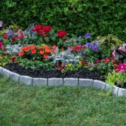 Vigoro Decorative Faux Stone 90 ft. x 2.7 in. Dark Gray Plastic No-Dig Landscape Edging Kit