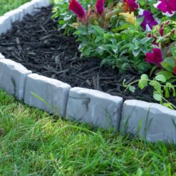 Vigoro Decorative Faux Stone 90 ft. x 2.7 in. Dark Gray Plastic No-Dig Landscape Edging Kit