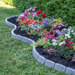 Vigoro Decorative Faux Stone 90 ft. x 2.7 in. Dark Gray Plastic No-Dig Landscape Edging Kit
