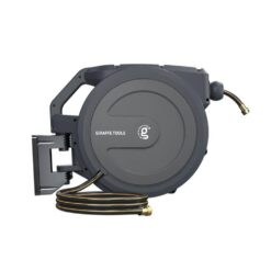 Giraffe Tools Garden Retractable Hose Reel-1/2 in.-78 ft. Wall Mounted, Dark Grey, Metal Bracket