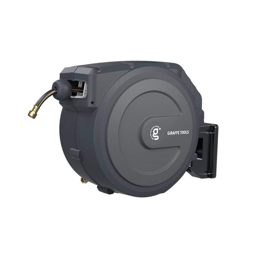 Giraffe Tools Garden Retractable Hose Reel-1/2 in.-78 ft. Wall Mounted, Dark Grey, Metal Bracket