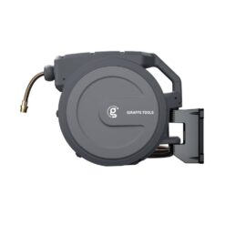Giraffe Tools AW4012US Garden Retractable Hose Reel-1/2 in.-130 ft., Wall Mounted, Dark Grey