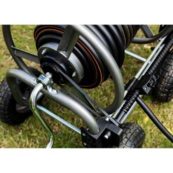 Giraffe Tools Heavy-Duty Industrial Hose Reel Cart with Wheels, 5/8 in. to 250 ft. Hose Capacity, Hose Guide Installed