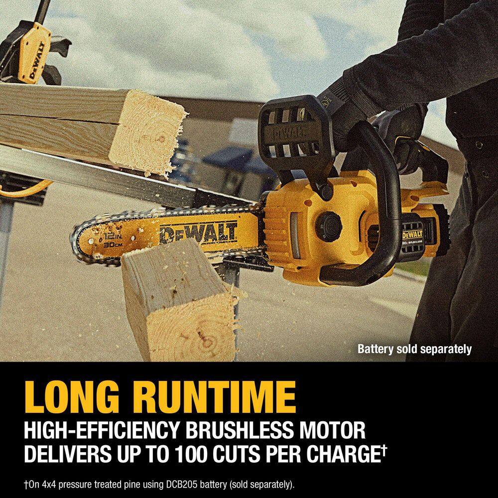 DEWALT 20V MAX 12in. Cordless Battery Powered Chainsaw Kit with (1) 5 Ah Battery and Charger