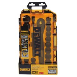 DEWALT 1/2 in. Drive SAE and Metric Socket Set with Ratchet (23-Piece)