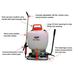 ECHO 4 Gal. Multi-Purpose Backpack Manual Sprayer with Quick Pressurizing Diaphragm Pump and 50 in. Hose with 21 in. Wand