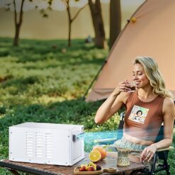 Edendirect 2,500 BTU Portable Air Conditioner Cools 45 sq.ft. with Dehumidifier and Remote for Camping, Fishing and RV in White
