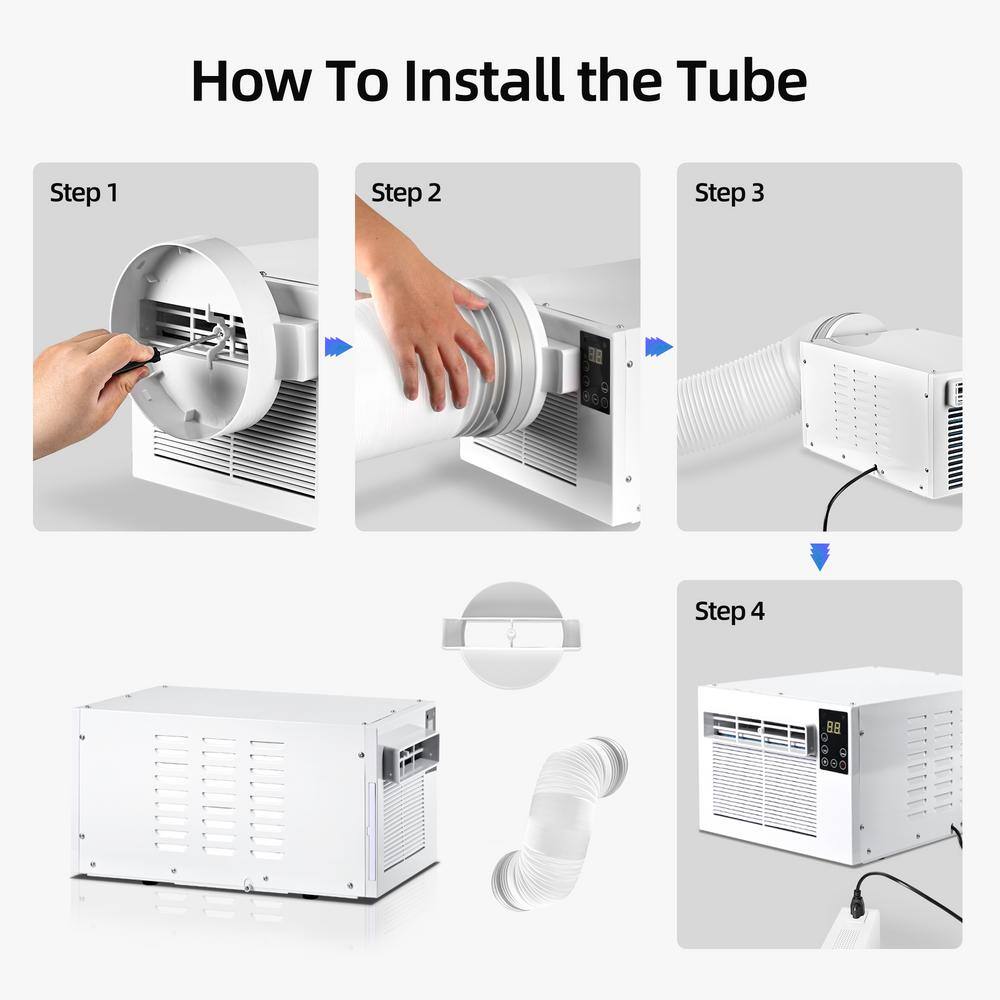 Edendirect 2,500 BTU Portable Air Conditioner Cools 45 sq.ft. with Dehumidifier and Remote for Camping, Fishing and RV in White