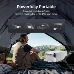 Edendirect 2,500 BTU Portable Air Conditioner Cools 45 sq.ft. with Dehumidifier and Remote for Camping, Fishing and RV in White