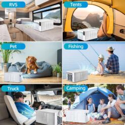 Edendirect 2,500 BTU Portable Air Conditioner Cools 45 sq.ft. with Dehumidifier and Remote for Camping, Fishing and RV in White