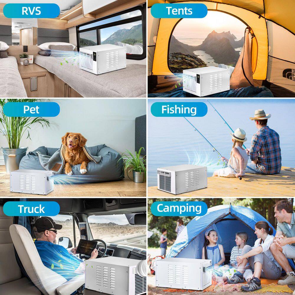 Edendirect 2,500 BTU Portable Air Conditioner Cools 45 sq.ft. with Dehumidifier and Remote for Camping, Fishing and RV in White
