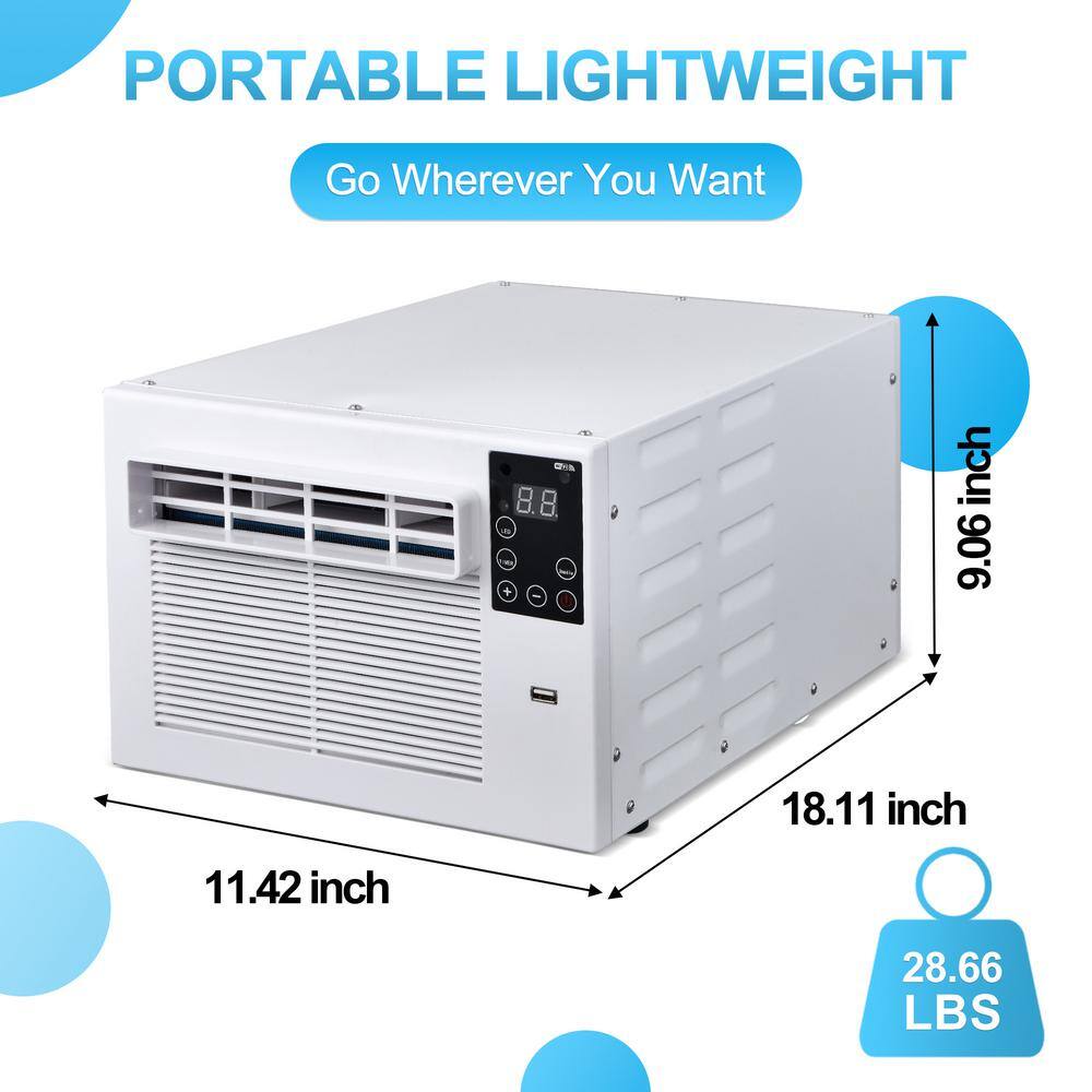 Edendirect 2,500 BTU Portable Air Conditioner Cools 45 Sq. Ft. with Dehumidifier and Remote for Pets, Fishing and Trucks in White