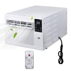 Edendirect 2,500 BTU Portable Air Conditioner Cools 45 Sq. Ft. with Dehumidifier and Remote for Pets, Fishing and Trucks in White