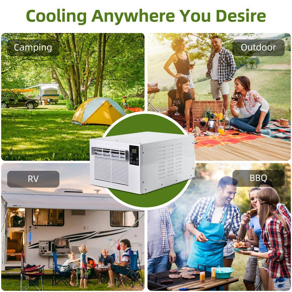 Edendirect 2,500 BTU Portable Air Conditioner Cools 45 Sq. Ft. with Dehumidifier and Remote for Pets, Fishing and Trucks in White