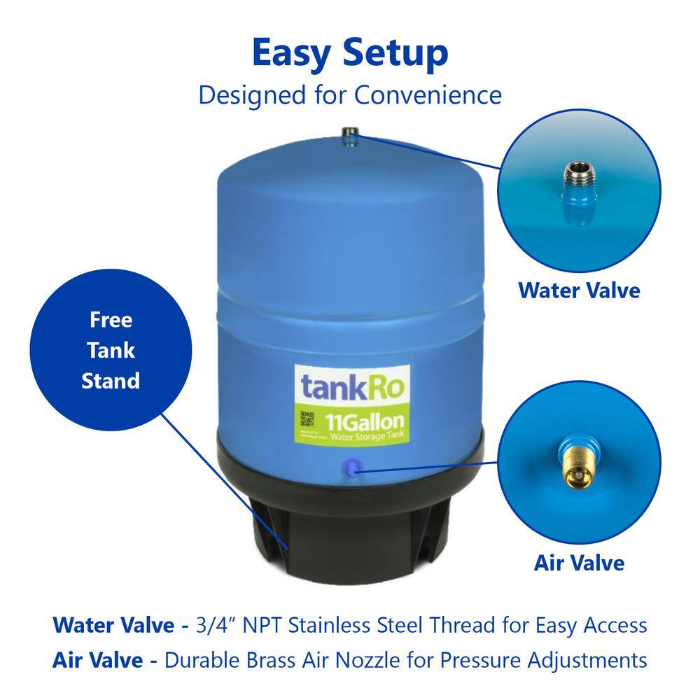 Express Water tankRO - RO Water Filtration System Expansion Tank - 11 Gal. Water Capacity - Reverse Osmosis Storage Pressure Tank
