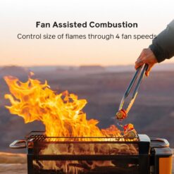 BioLite FirePit+ Smokeless Fire Pit and Grill, Charcoal and Wood Burn with Integrated Fan