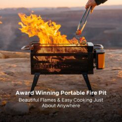 BioLite FirePit+ Smokeless Fire Pit and Grill, Charcoal and Wood Burn with Integrated Fan