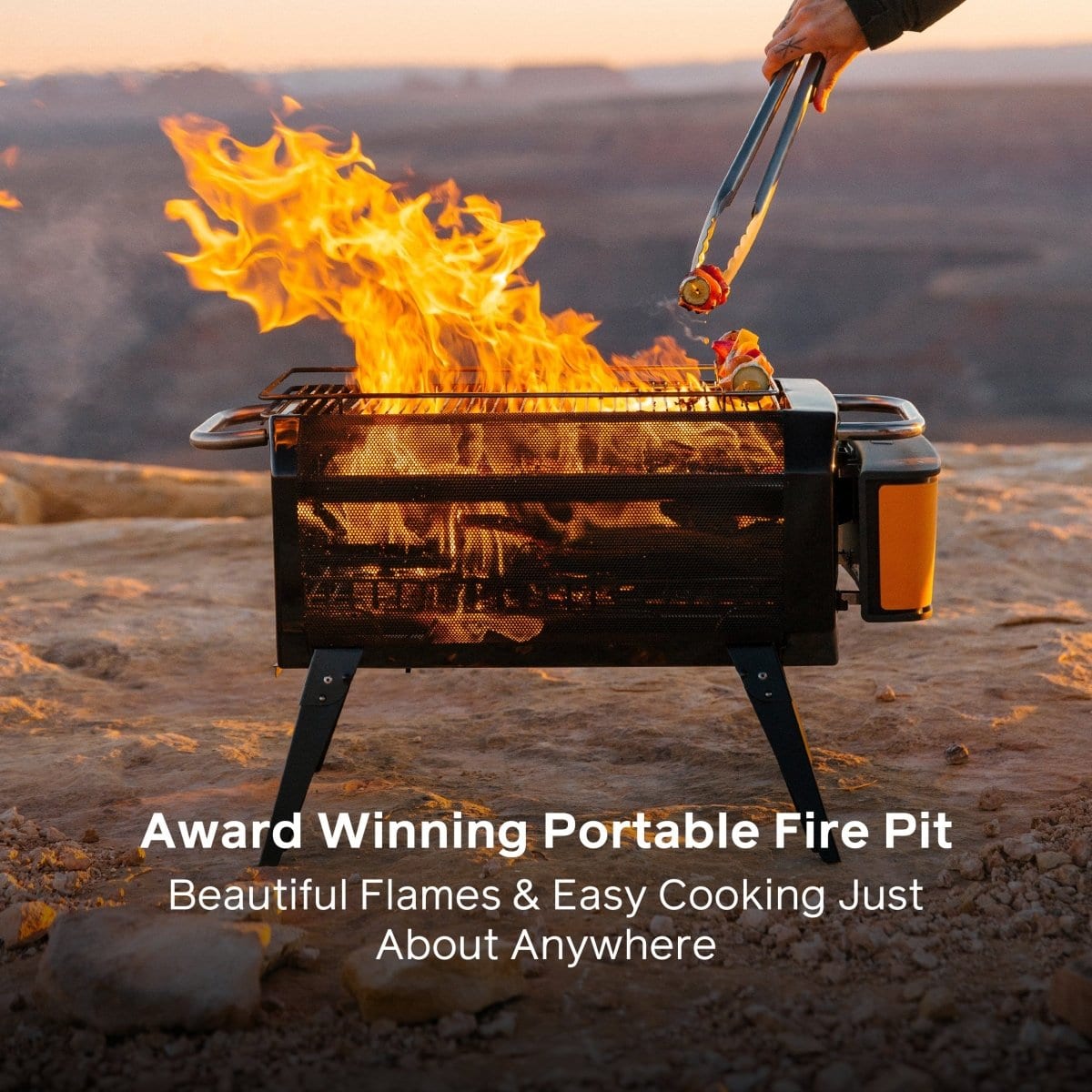 BioLite FirePit+ Smokeless Fire Pit and Grill, Charcoal and Wood Burn with Integrated Fan