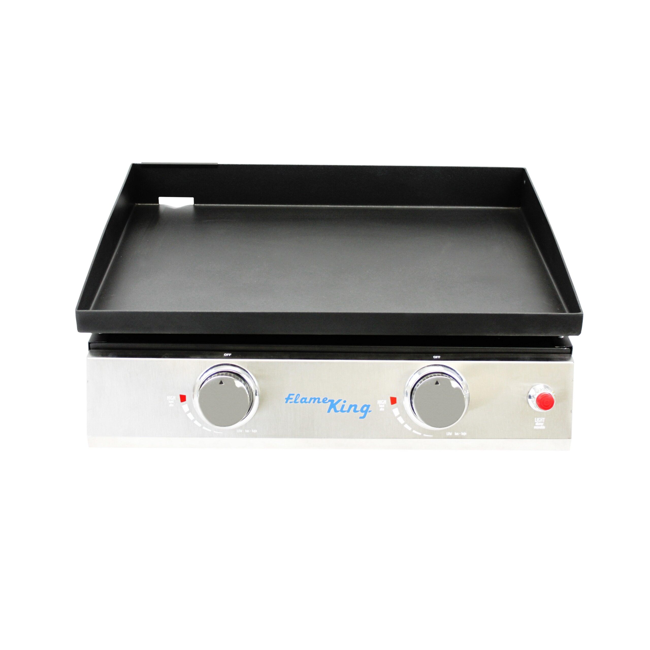 Flame King 22 Inch Portable Double Burner Griddle Iron Auto Ignite