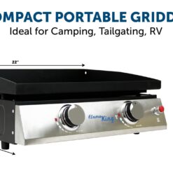 Flame King 22 Inch Portable Double Burner Griddle Iron Auto Ignite