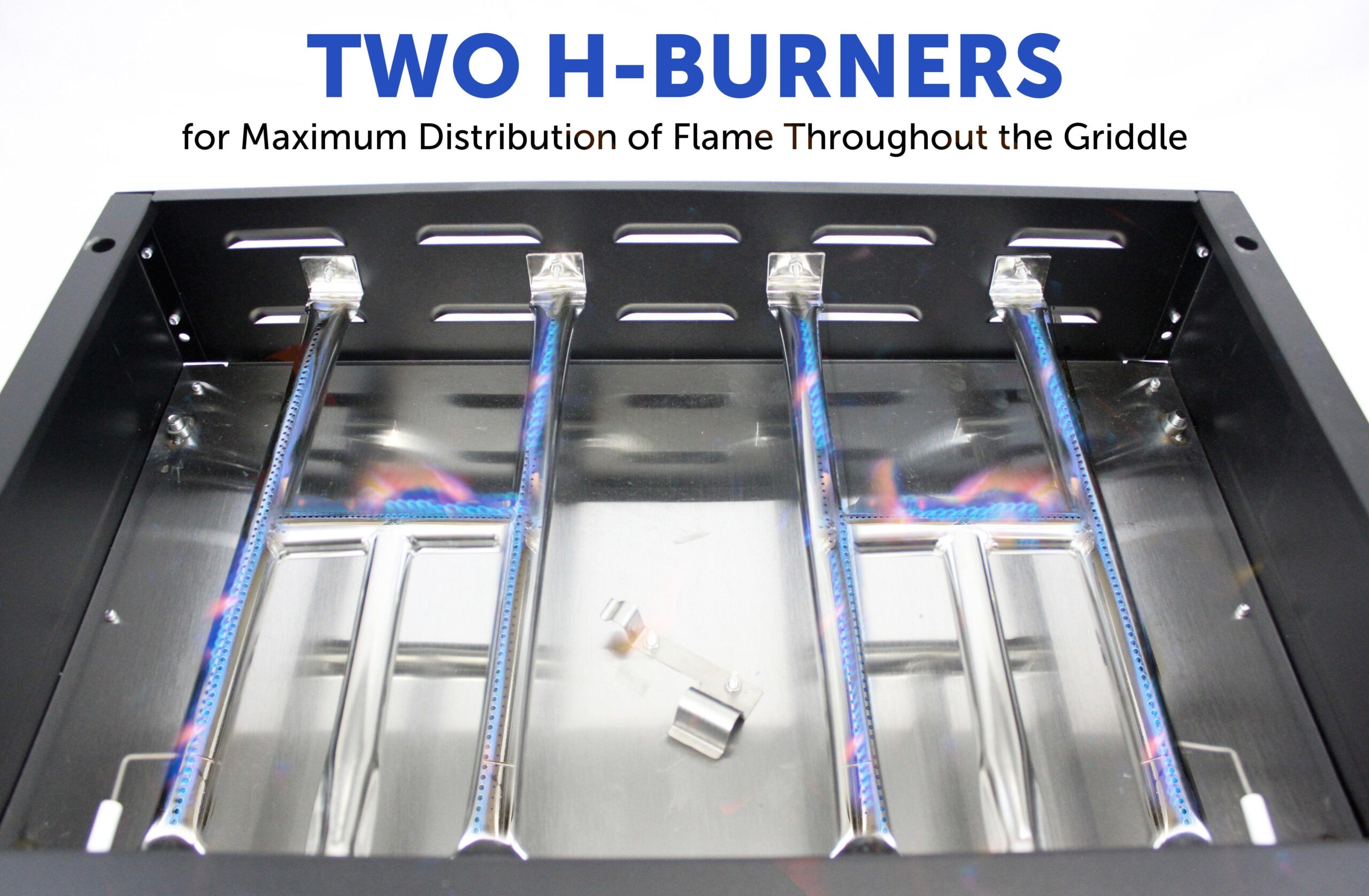 Flame King 22 Inch Portable Double Burner Griddle Iron Auto Ignite