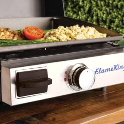 Flame King Flat Top Portable Propane Cast Iron Grill Griddle