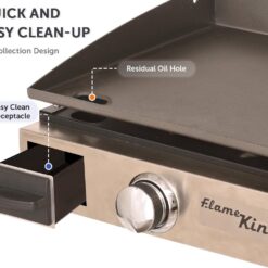 Flame King Flat Top Portable Propane Cast Iron Grill Griddle