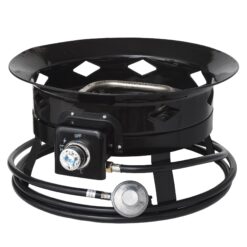 Flame King Outdoor Portable Propane Gas 19″ Fire Pit Bowl with Self Igniter Cover Carry Straps