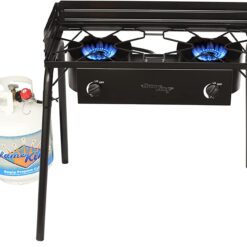 Flame King Outdoor Propane Double Dual Burner Cooker Stove
