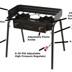 Flame King Outdoor Propane Double Dual Burner Cooker Stove