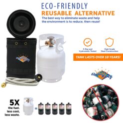 Flame King Propane Gas Hauler Kit 5lb Gauge Propane Tank, Adapter Hose and Insulated Protective Carry Case
