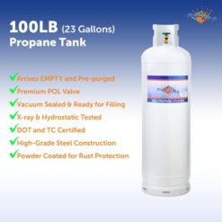 Flame King 100 lbs. Empty Propane Cylinder with POL Valve