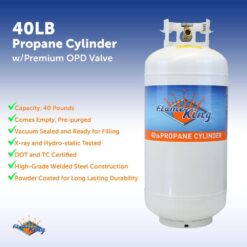 Flame King 40 lbs. Empty Propane Cylinder with Overfill Protection Device Valve